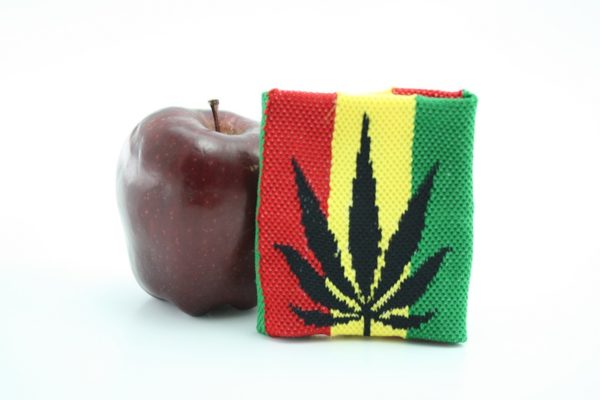 Wristband Cannabis Leaf Rasta Colors