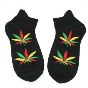 Low-Cut Socks Black Cannabis all Sizes