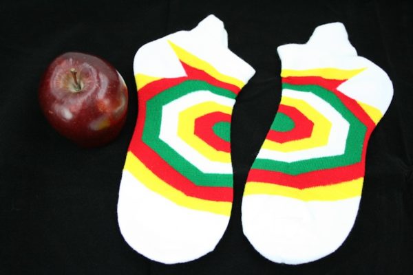 Low-Cut Socks White Psychedelic all Sizes