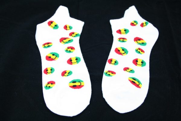 Low-Cut Socks White Smiley all Sizes