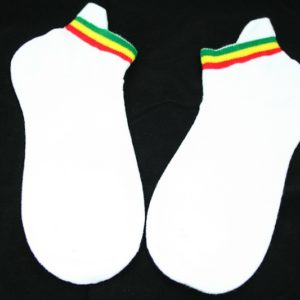 Low-Cut Socks White Small Rasta Stripes all Sizes