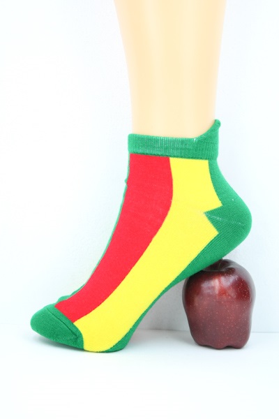 Low-Cut Socks Green Yellow Red Stripes all Sizes