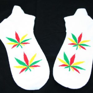 Low-Cut Socks White Cannabis all Sizes