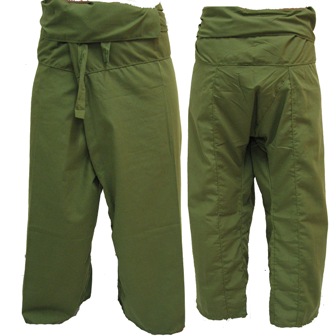 Trousers Thai Fisherman Pants Army Green c002