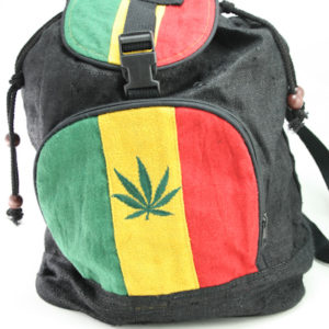 Backpack Hemp Organic Natural Fair Trade Cannabis Green Yellow Red Black