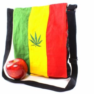 Messenger Bag Cannabis Leaf Green Yellow Red Zip