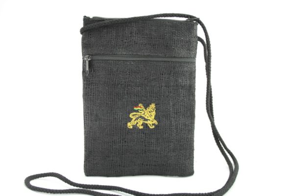 Bag Passport Black Hemp Lion Of Judah Zip