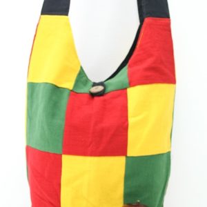 Bag Roots Beach Small Size Shoulder Button Green Yellow Red