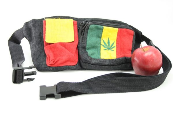 Bag Waist Hemp Pockets Marijuana Rasta Colors