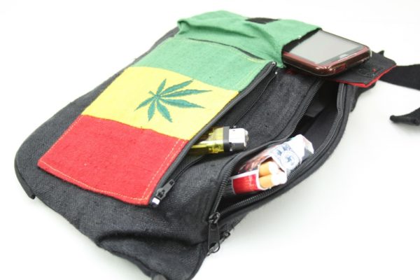 Bag Waist Hemp Pockets Cannabis Green Yellow Red