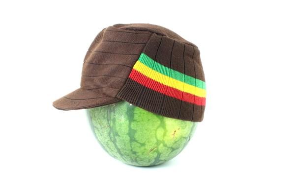 Cap Brown Hiphop Green Yellow Red Stripes