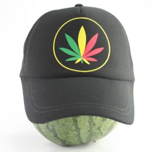 Cap Black Color Green Yellow Red Cannabis Leaf