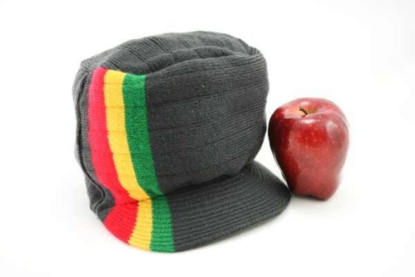 Cap Black Hiphop Side Green Yellow Red Stripes