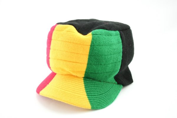 Cap Black Hiphop Large Green Yellow Red Stripes