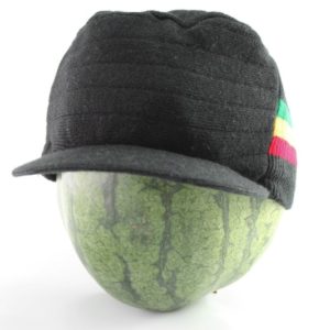 Cap Black Hiphop Green Yellow Red Stripes