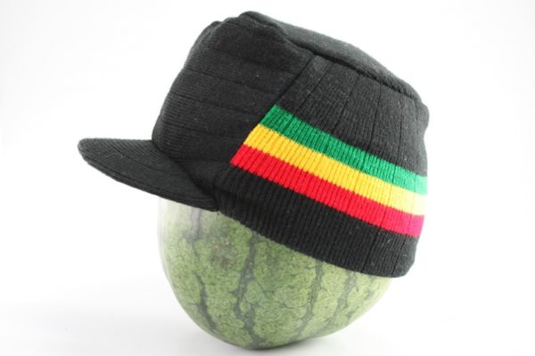 Cap Black Hiphop Green Yellow Red Stripes