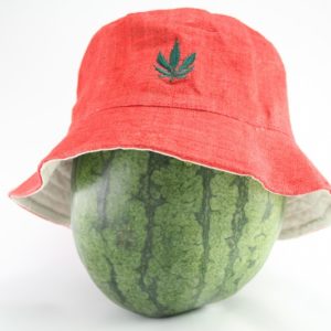 Bucket Hat Red Cannabis Leaf
