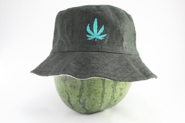 Bucket Hat Black Cannabis Leaf