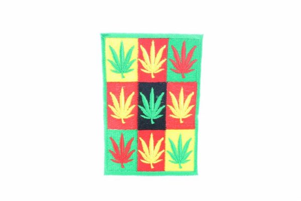 Patch Cannabis Leaves Green Yellow Red Squares