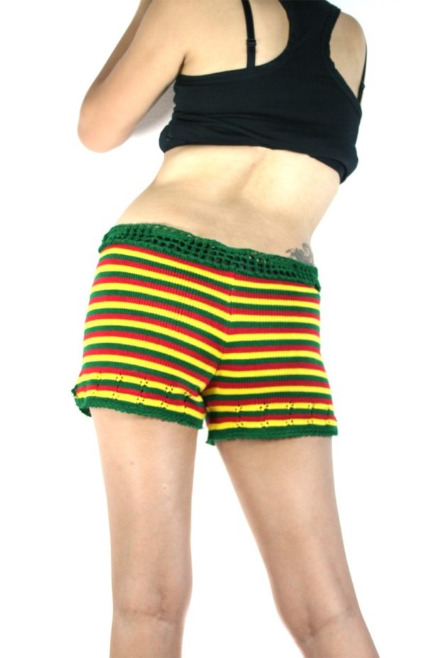 Shorts Rasta Knitted Green Yellow Red