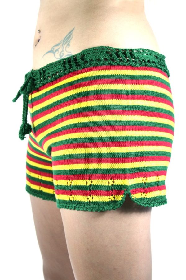Shorts Rasta Knitted Green Yellow Red