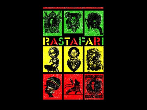 Rastafari Green Yellow Red Black Tee-Shirt