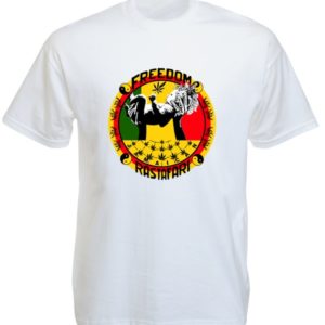Freedom Jamaïcan Rastafari White Tee-Shirt
