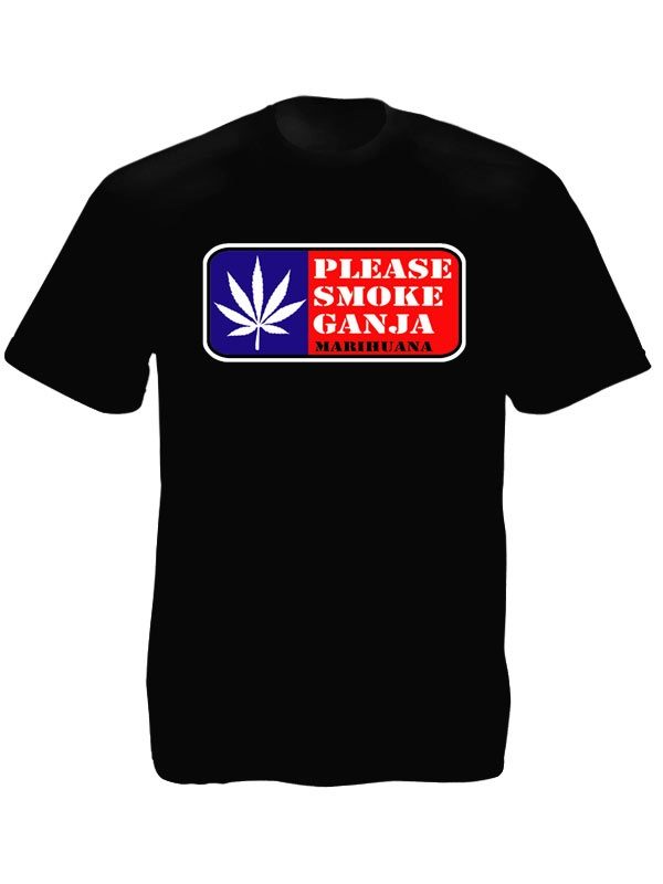 Please Smoke Ganja Black Tee-Shirt