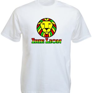 Green Yellow Red Irie Lion White Tee-Shirt