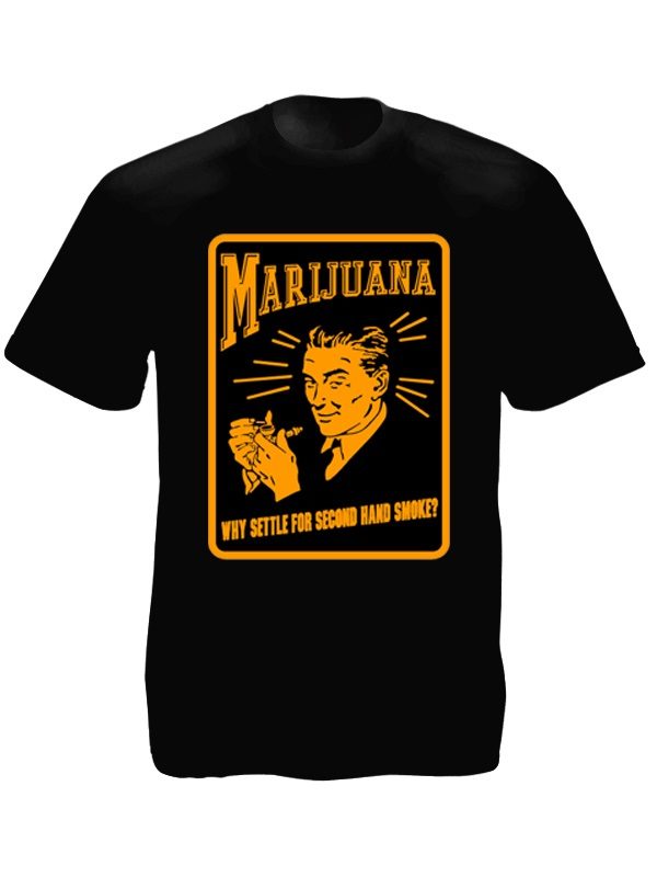 Marijuana Advertising Retro Poster Black Tee-Shirt
