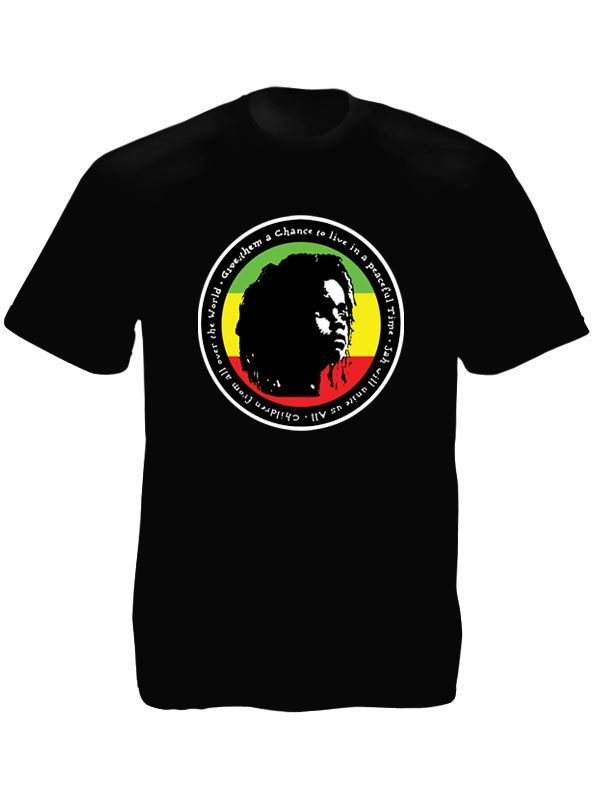Rasta Kid for Peace Black Tee-Shirt