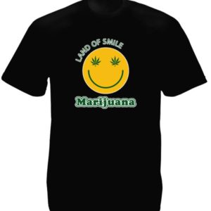 Land of Smile Marijuana Black Tee-Shirt