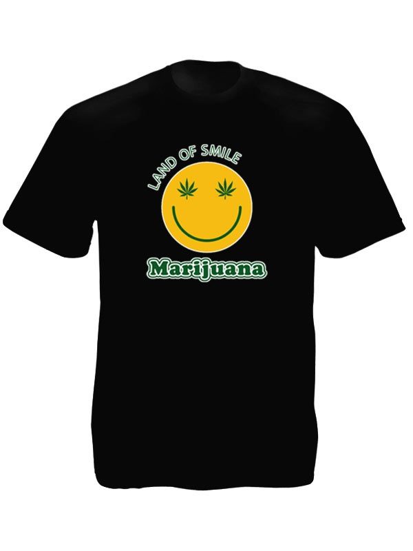 Land of Smile Marijuana Black Tee-Shirt
