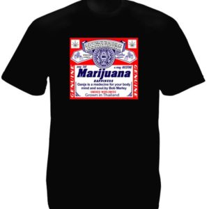 Marijuana Happiness Black T-Shirt Short Sleeves