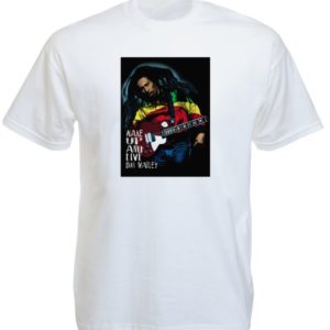 Wake Up and Live Bob Marley White Tee-Shirt