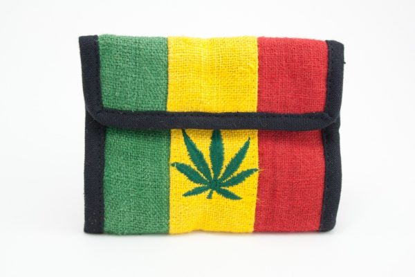 Wallet Hemp Cannabis Leaf Velcro Zip
