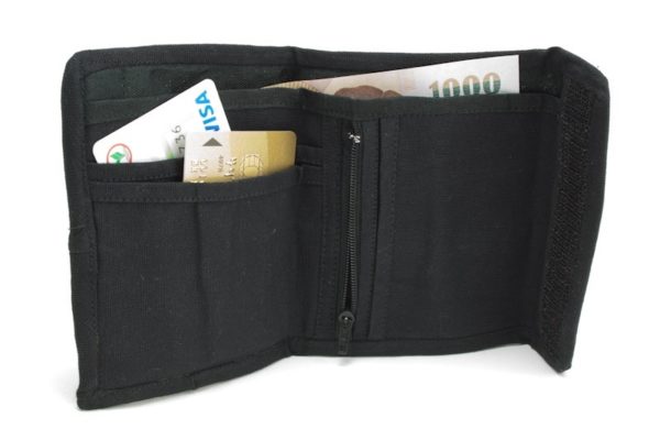 Wallet Hemp Peace And Love Velcro Zip