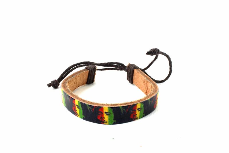 Leather Wristband Rastaman Rasta Colors Cuff - Hats-Shop.com