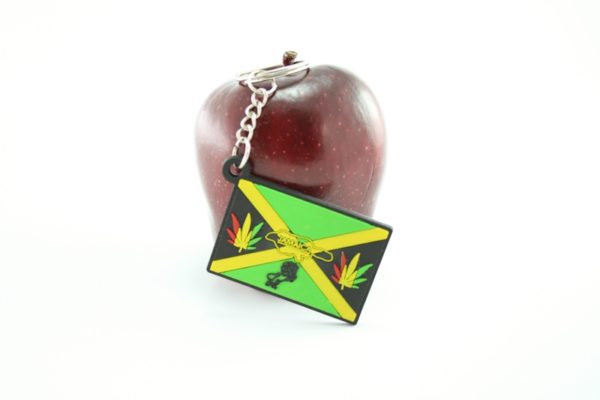 Jamaica Flag Keychain Marijuana Leaf