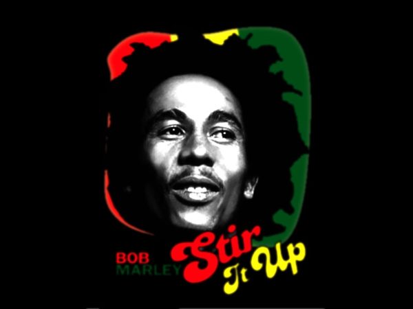 Stir It Up Bob Marley Black Tee-Shirt