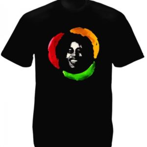 Happy Bob Marley Black Tee-Shirt
