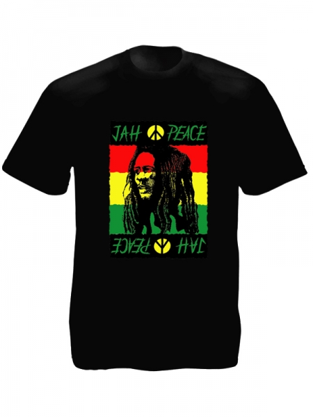 Jah Peace Bob Marley Black Tee-Shirt