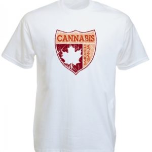 Arms of Canada Cannabis Maple Leaf White Tee-Shirt
