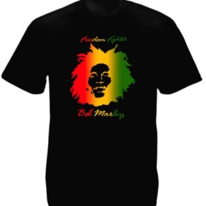 Bob Marley Freedom Fighter Black Tee-Shirt