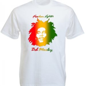 Bob Marley Freedom Fighter White Tee-Shirt