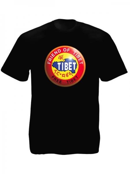 Free Tibet Friend of Tibet Black Tee-Shirt